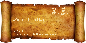 Wéner Etelka névjegykártya